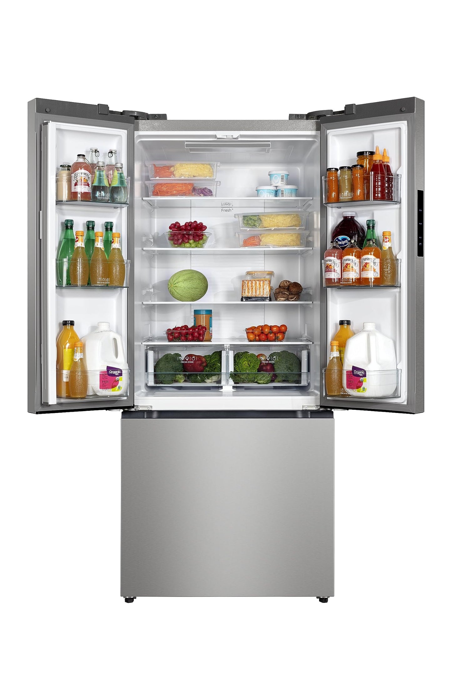 HBF-1662 33" Hamilton Beach French Door Full Size Counter Depth Refrigerator with Freezer Drawer (16.6 CU. FT.)