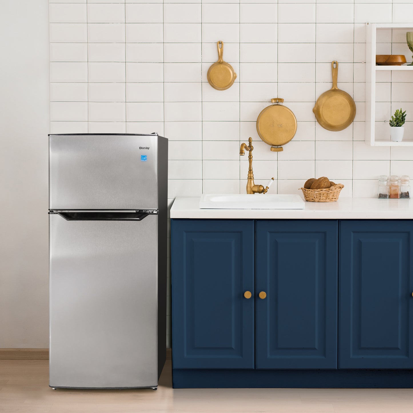 Danby 4.5 cu. ft. 2 Door Compact Fridge in Stainless Steel Look (DCR045B1SLDB)