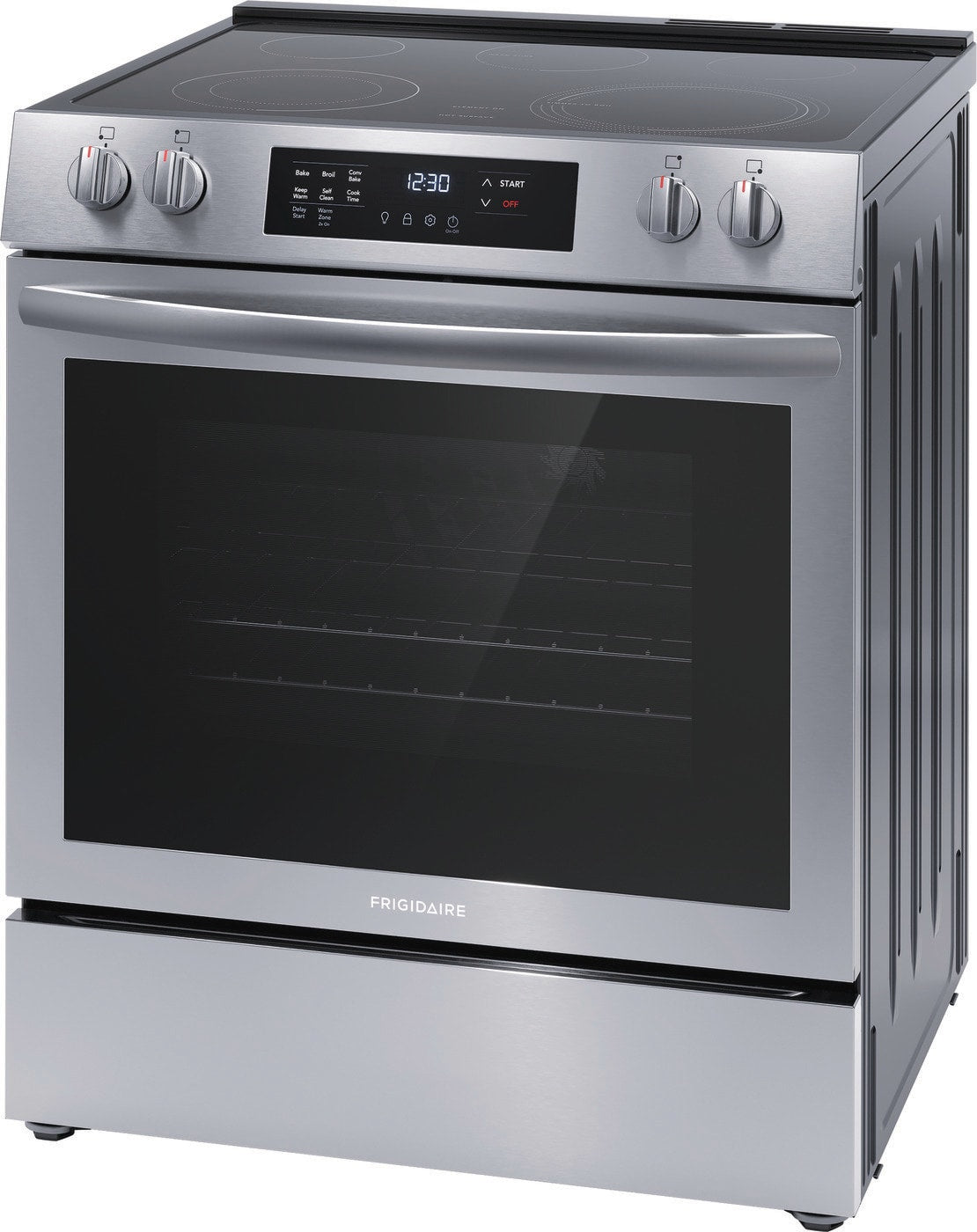 Frigidaire FCFE308CAS Range, 30" Width, Electric Range, Convection, 5 Burners, 5.3 cu. ft. Capacity, Storage Drawer, Stainless Steel