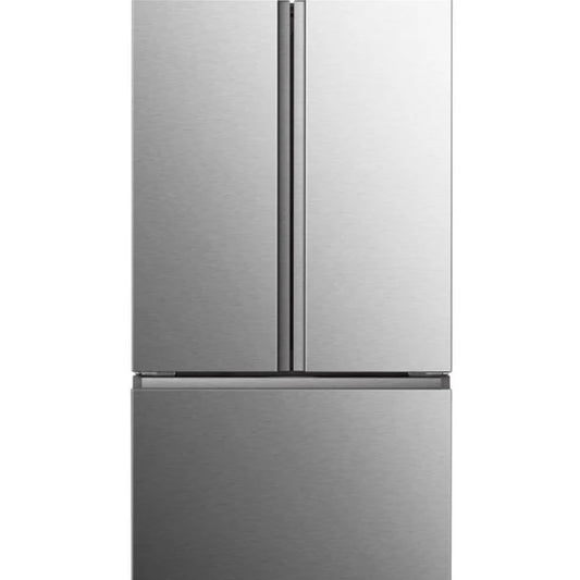 Hisense RF266C3FSE French Door Refrigerator, 36" Width, ENERGY STAR Certified, 26.6 cu. ft. Capacity, Freezer Located Ice Dispenser, Interior Water Dispenser, LED Lighting, Fingerprint Resistant, Stainless Steel colour PureFlat Design