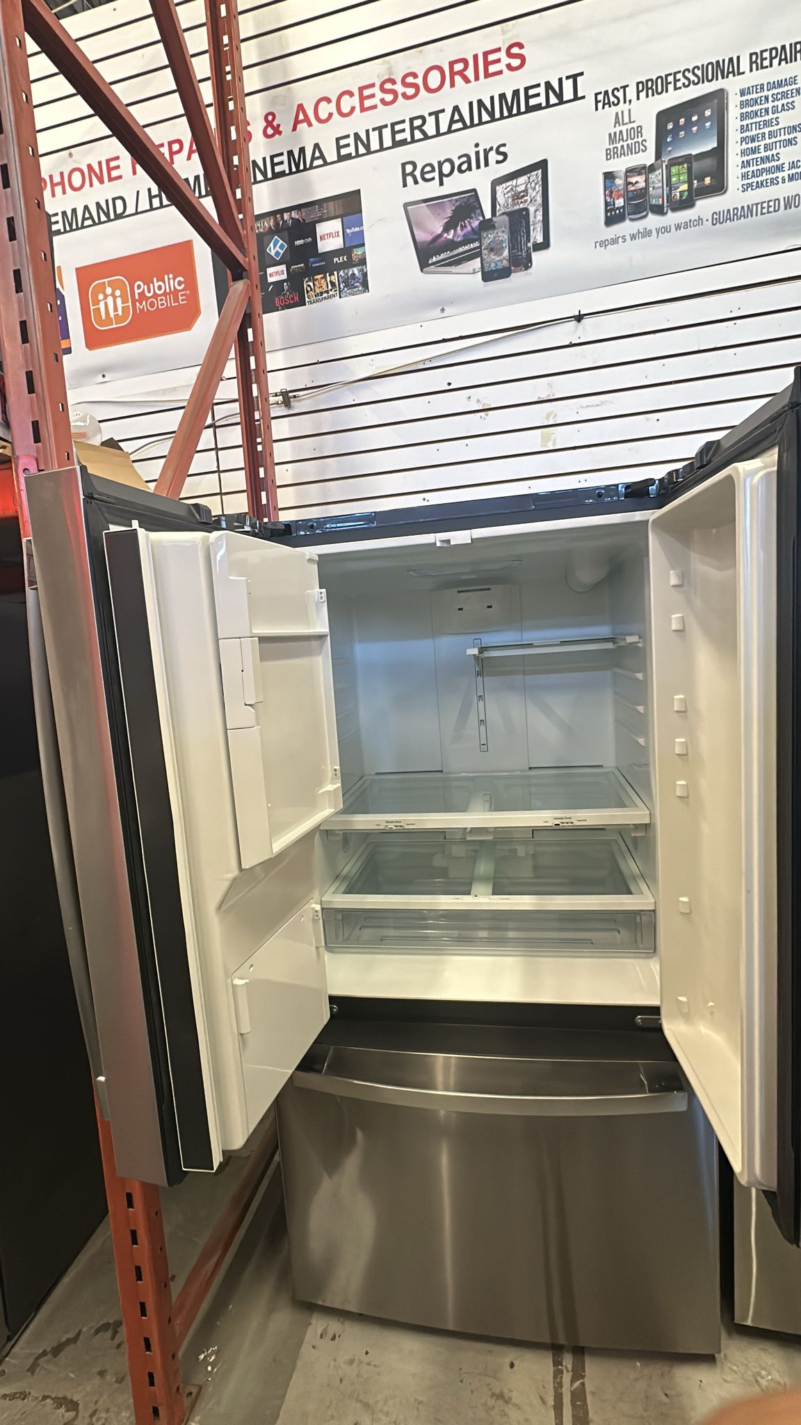 French Door Refrigerator, 36 inch Width, ENERGY STAR Certified, 25.6 cu. ft. Capacity, Stainless Steel (GFE26JYMNFFS)