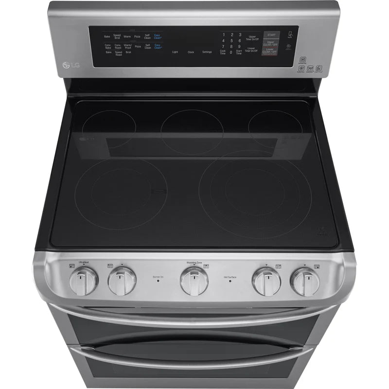 LG LDE5415ST Range, 30 inch Exterior Width, Electric, Self Clean, Convection, 5 Burners, 7.3 cu. ft. Capacity, 2 Ovens, Stainless Steel True European Convection