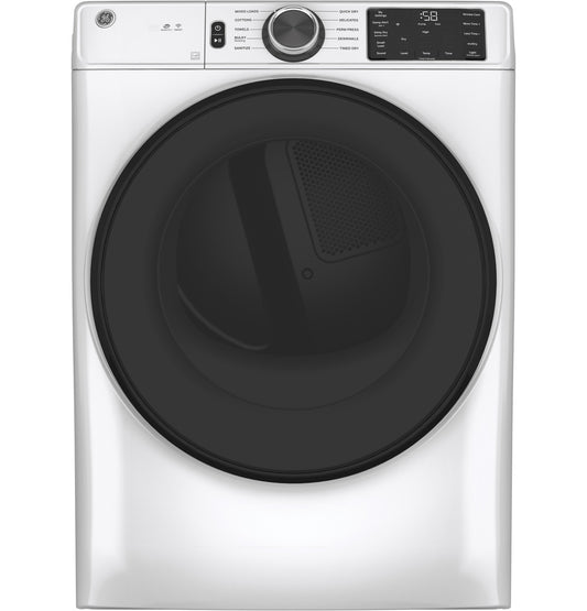 GE® ENERGY STAR® 7.8 cu. ft. Capacity Smart Front Load Electric Dryer with Sanitize Cycle (GFD55ESSNWW)