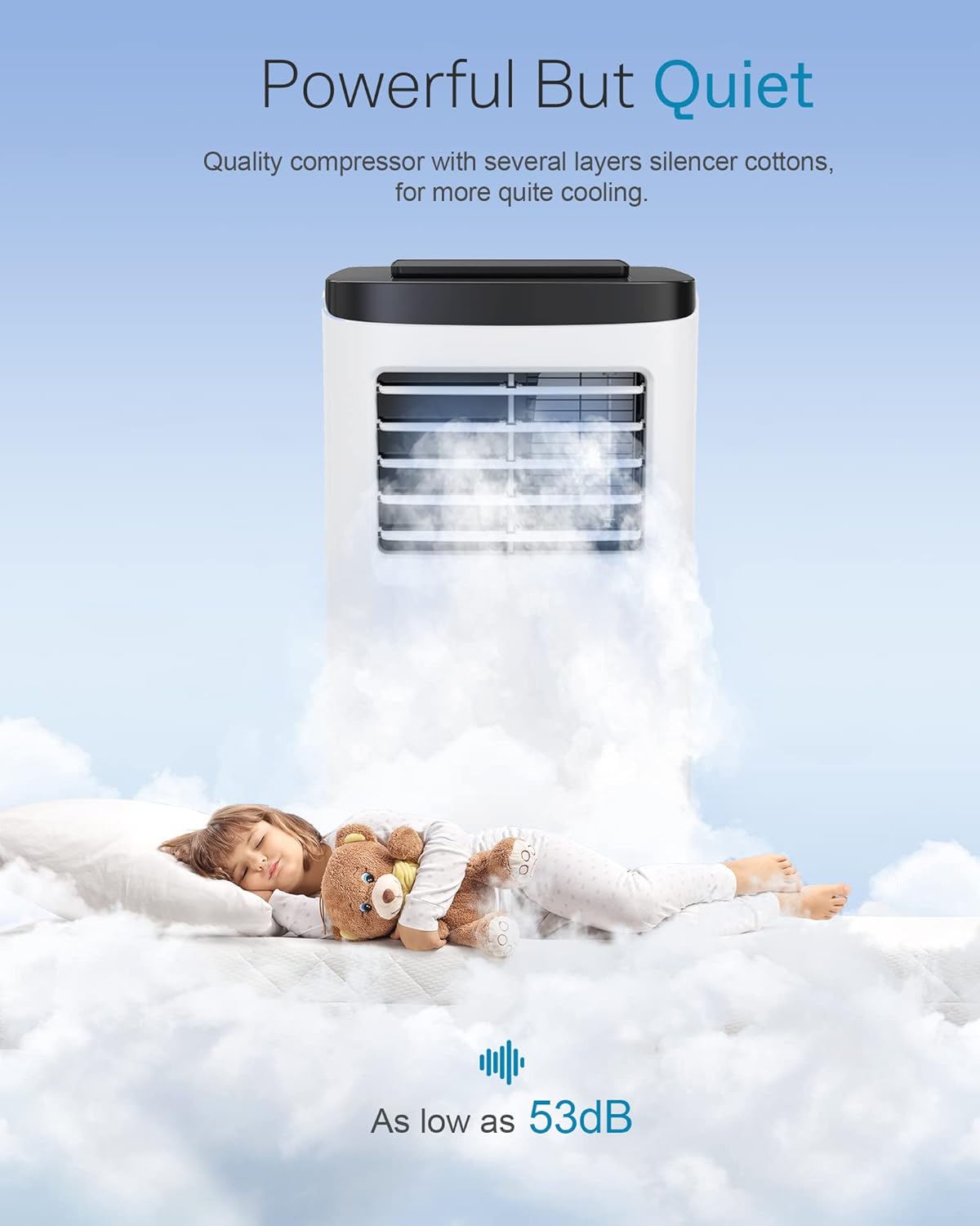 FIOGOHUMI (A019BDJ) 10000BTU Portable Air Conditioner with Built-in Dehumidifier