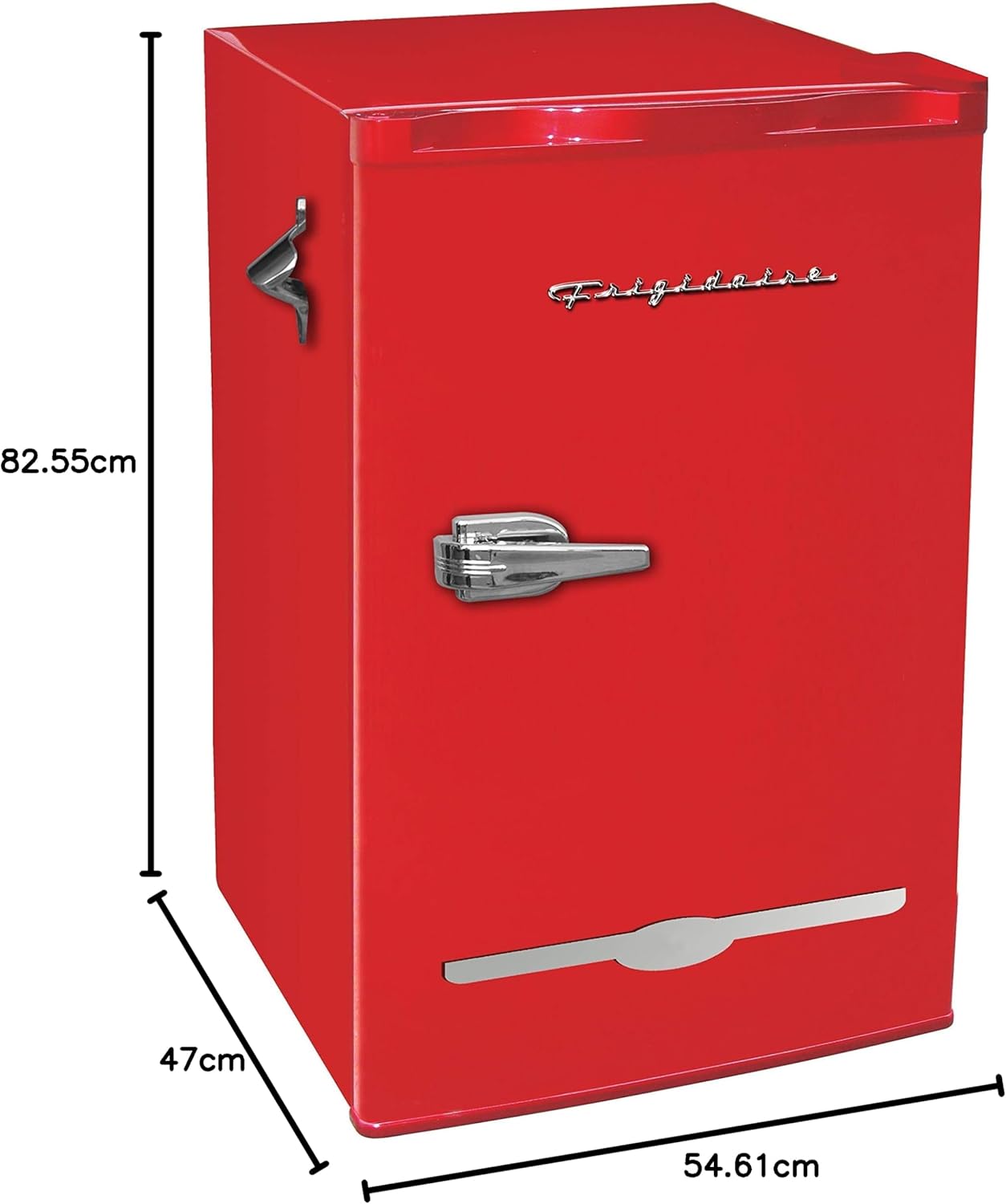 3.2 CU FT RETRO BAR FRIDGE WITH SIDE BOTTLE OPENER (RFR376-C-Red)