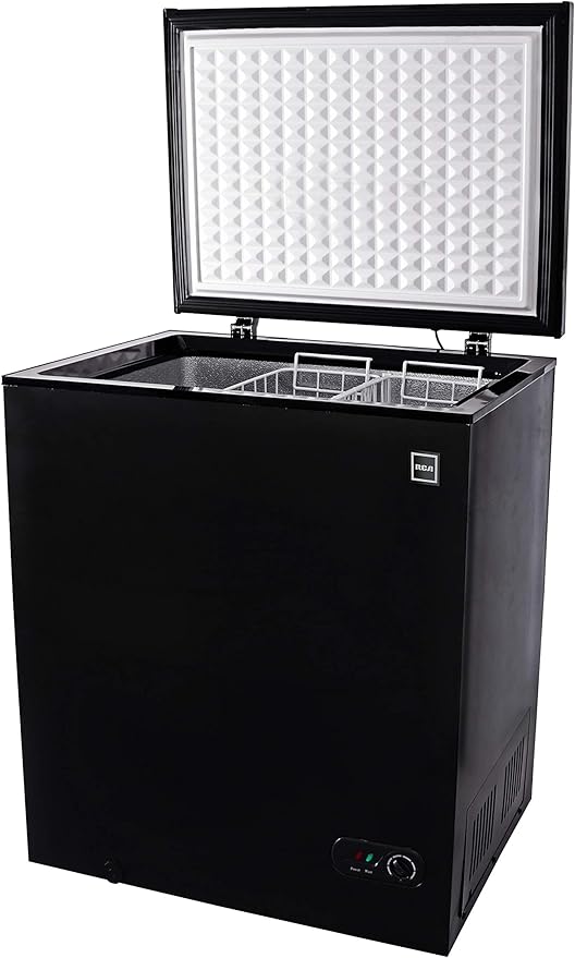 RCA RFRF454-BLACK 5.1 Cubic Feet Chest Freezer, 5 cu ft, Black (RFRF454-BLACK)