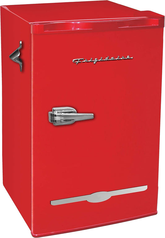 3.2 CU FT RETRO BAR FRIDGE WITH SIDE BOTTLE OPENER (RFR376-C-Red)