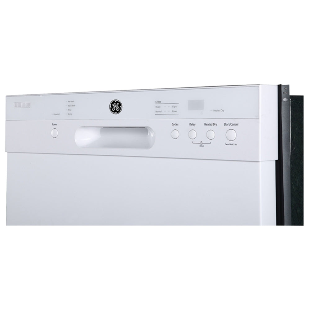 GE GBF410SGPWW Dishwasher, 24 inch Exterior Width, 55 dB Decibel Level, Full Console, 1 Wash Cycles, White Energy Star Certified (GBF410SGPWW)