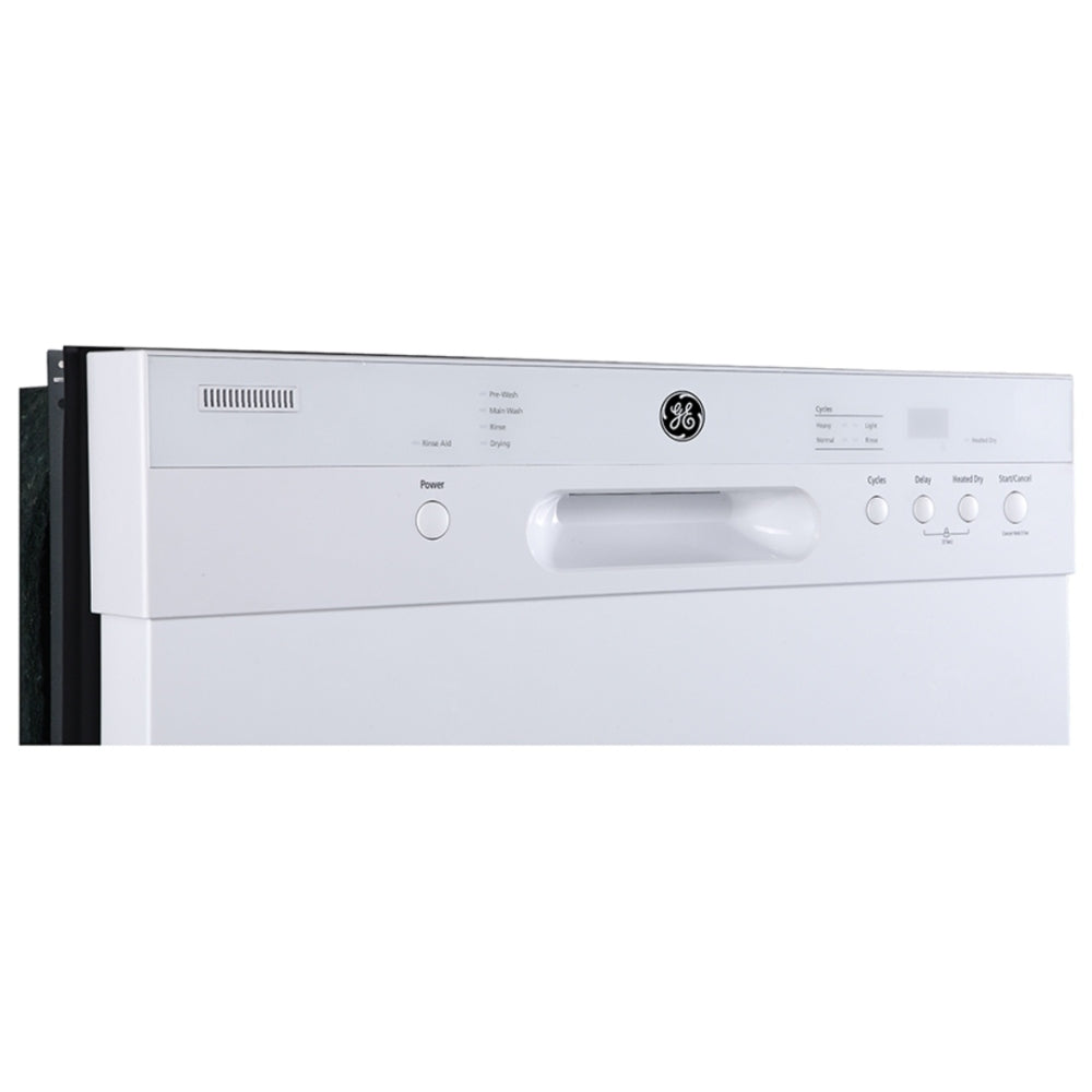 GE GBF410SGPWW Dishwasher, 24 inch Exterior Width, 55 dB Decibel Level, Full Console, 1 Wash Cycles, White Energy Star Certified (GBF410SGPWW)