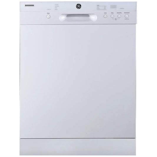 GE GBF410SGPWW Dishwasher, 24 inch Exterior Width, 55 dB Decibel Level, Full Console, 1 Wash Cycles, White Energy Star Certified (GBF410SGPWW)