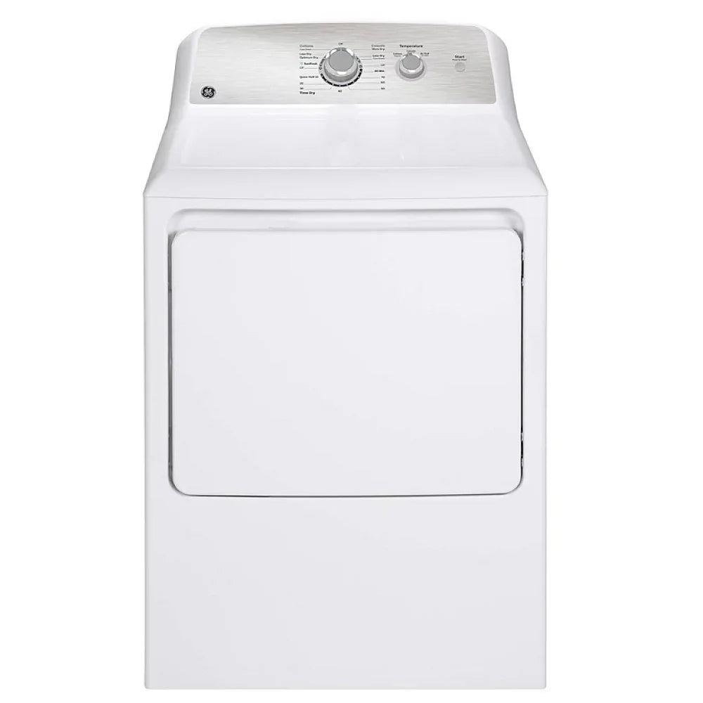 GE GTX33EBMRWS Electric Dryer, 27 inch Width, 6.2 cu. ft. Capacity, 3 Temperature Settings, Steel Drum