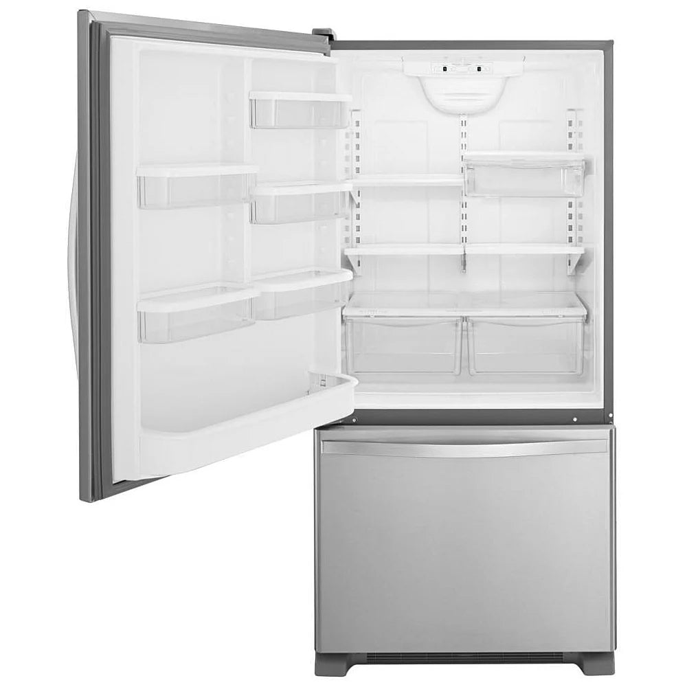 30" Whirlpool Bottom Freezer Refrigerator, ENERGY STAR Certified, Stainless Steel (WRB329LFBM01)