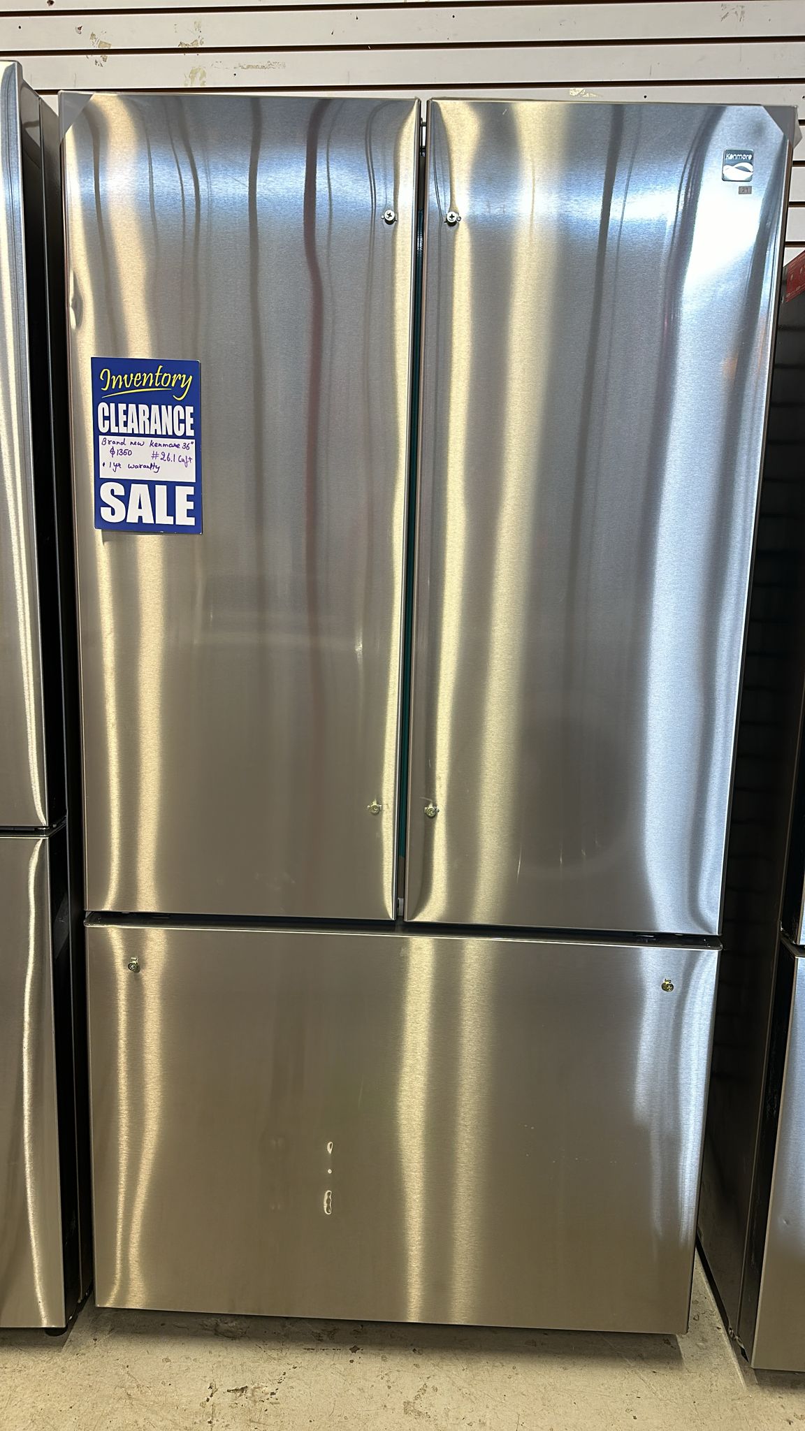 36" Kenmore 26.1 Cu. Ft. French Door Refrigerator With Ice Maker - Fingerprint Resistant Stainless Steel