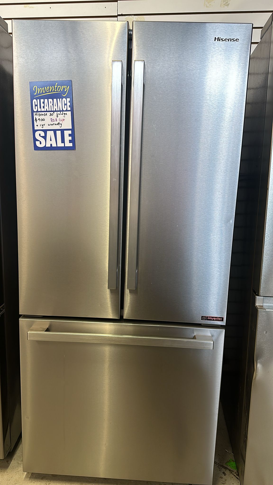 30" Hisense French Door Refrigerator, 20.8 cu. ft. Capacity, Stainless Steel (RF210N6AHE)