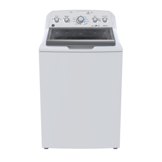 GE Adora 27-inch 4.9 cu. ft.(IEC) Top Load Washer with Stainless Steel Drum in White, ENERGY STAR® (GTW495DMNWS)