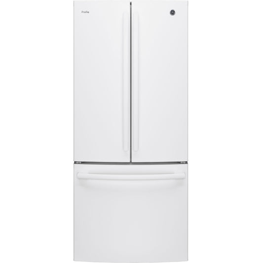 GE Profile French Door Refrigerator, 30 inch Width, ENERGY STAR Certified, 20.8 cu. ft. Capacity, White(PNE21NGLKWW )