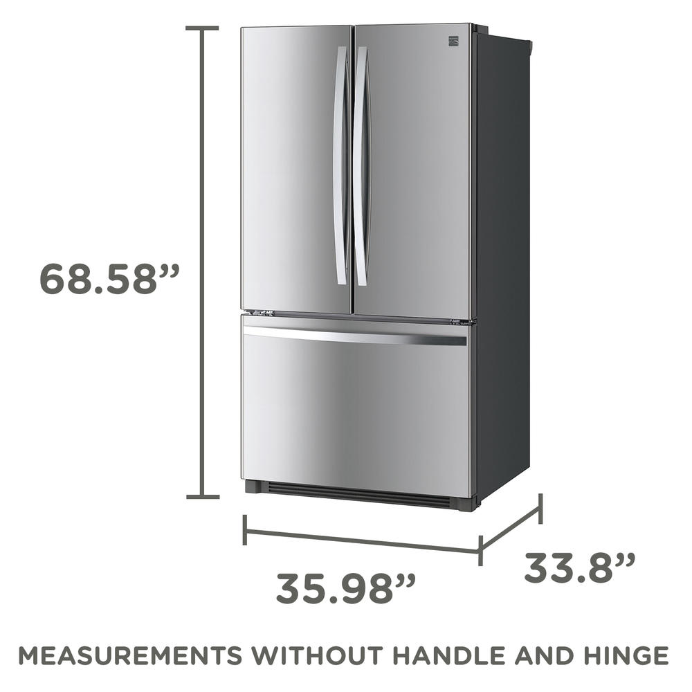 36" Kenmore 26.1 Cu. Ft. French Door Refrigerator With Ice Maker - Fingerprint Resistant Stainless Steel